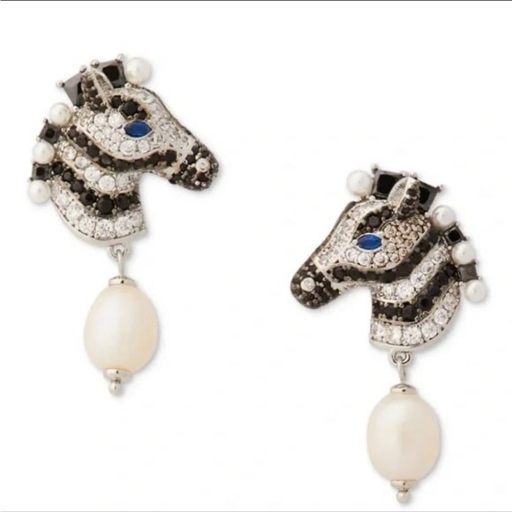 Kate spade Zebra Head Drop Earrings with Pearls